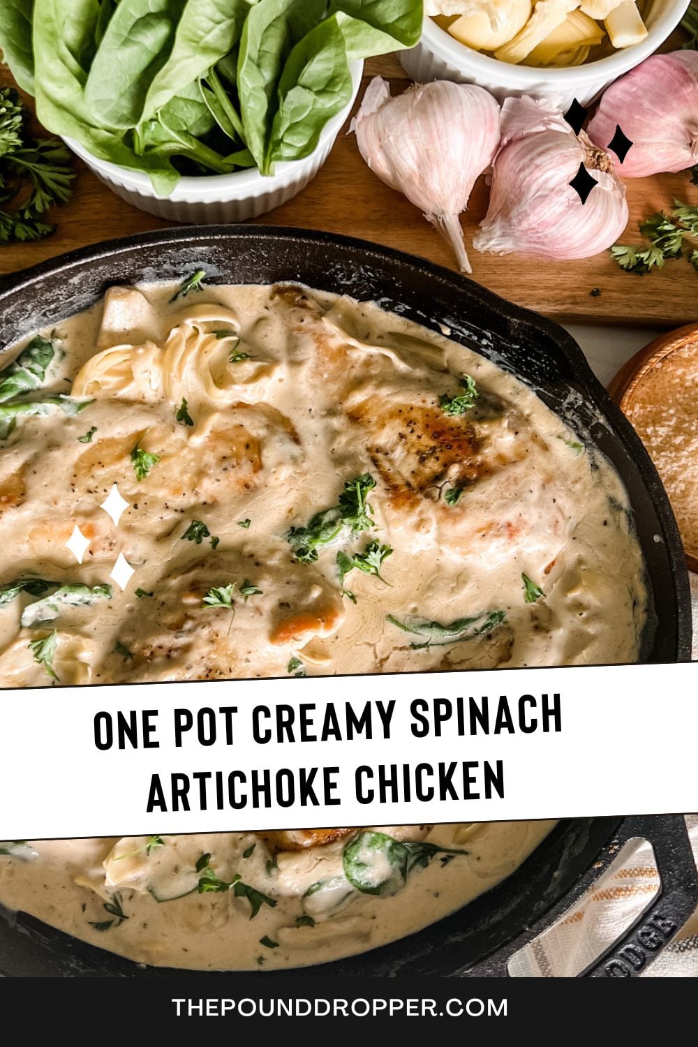 WW & Low Carb: Easy One Pot Creamy Spinach Artichoke Chicken